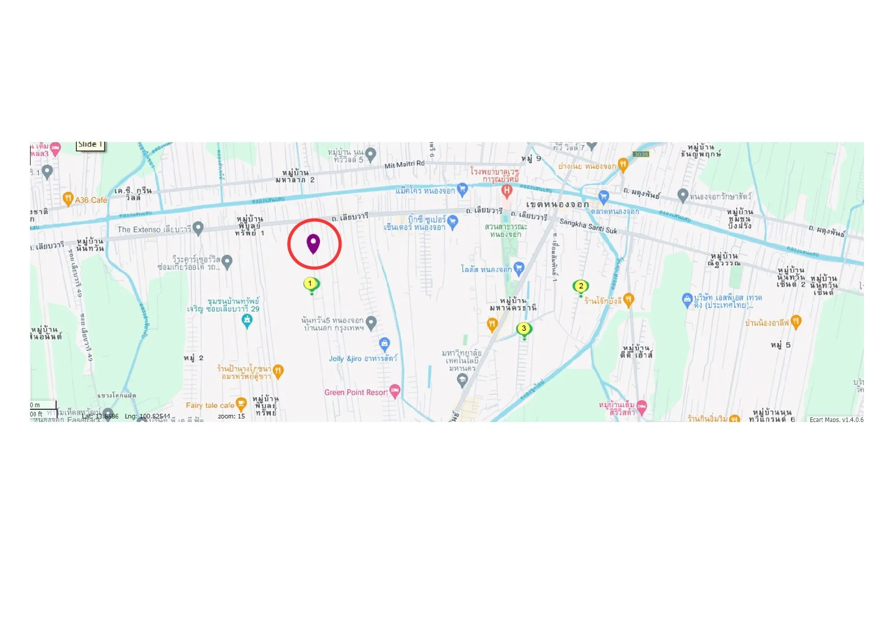 บ้านแฝด โครงการ โมเดิร์น วิว : 21 ซ.เลียบวารี 21 ถ.เลียบวารี แขวงโคกแฝด เขตหนองจอก กรุงเทพฯ