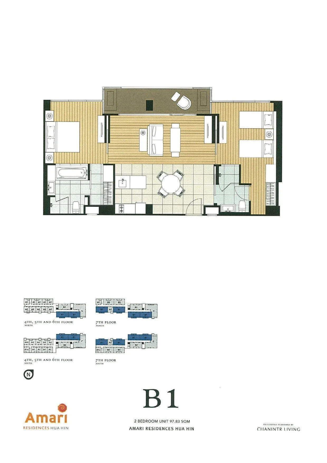 ห้องชุด เดอะ เรสซิเดนซ์ หัวหิน [ชั้น 4 อาคาร 1]