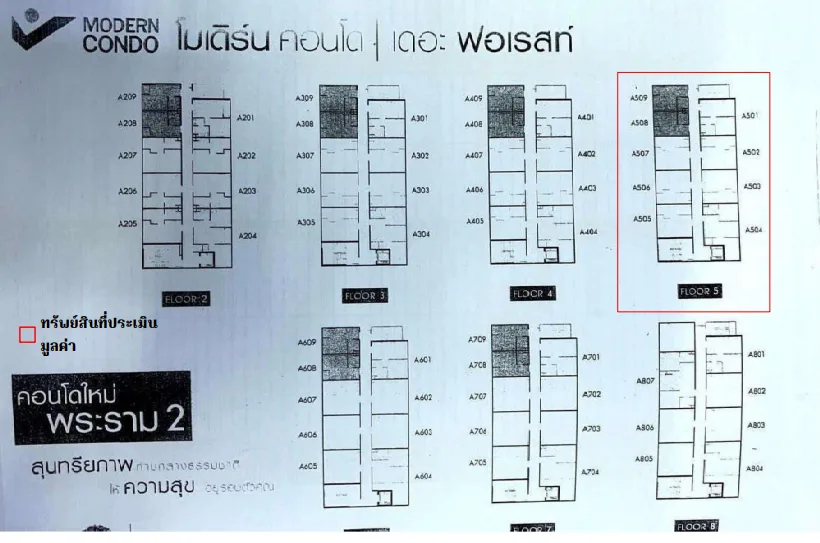 ห้องชุด โครงการ โมเดิร์น คอนโด เดอะ ฟอเรสท์ อาคาร เอ กรุงเทพมหานคร